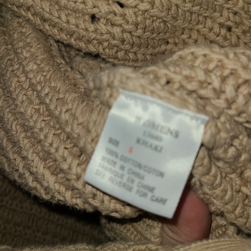 Woolrich Woman's Sz Sm Full Zip Brown Cable Knit Sweater Vest Brown Grandmacore - Picture 8 of 8